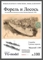 2 Torpedoboote Forel/Forelle -Wnimatelnyj und Losos/Lachs (1898) 1:100 inkl. 2 Spantensätze