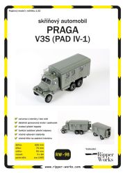 tschechoslowakischer Kasten-Lkw PRAGA V3S als Werkstattwagen PAD IV-1 (mit vielen Maschinen-Modellen) 1:32 extrem²