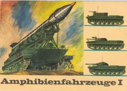 Amphibienfahrzeuge I (PT-76, SPW 50 PK, 2K1 Mars, BMP-1) 1:50 DDR-Verlag Junge Welt 1970, selten