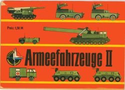 Armeefahrzeuge II 1:87 (HO) DDR-Verlag Junge Welt (Kranich Modell-Bogen, 1967)