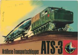 Artillerie-Transportschlepper (Kettenzugmittel der NVA) ATS-3 (AT-S) 1:25 DDR-Verlag Junge Welt (Band Kranich Modell-Bogen, 1964)