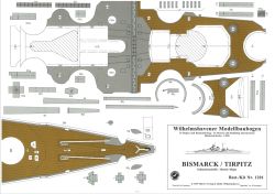 Schlachtschiff der Deutschen Kriegsmarine Bismarck oder optional Tirpitz  1:250 Originalausgabe