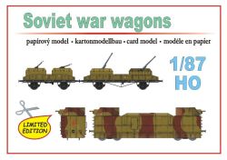 drei Sowjetische Bahn-Panzerwagen (2. WK) 1:87 einfach