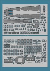 gravierte LC-Aufbaudecks/Deck für US-Panzerschiff USS Missouri (1944) 1:200 (GPM 242)