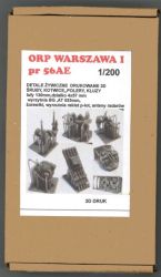 3D-Druck (groß) Bewaffnung + Schiffschrauben & Co. für Zerstörer ORP Warszawa Projekt 56AE 1:200 GPM Nr. 630