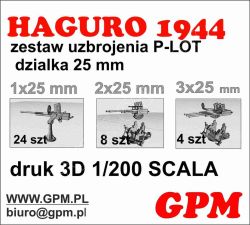 36 Flak-Geschütze als 3D-Druck aus Kunststoff für IJN Haguro 1:200