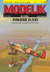 holländische Fokker D.XXI (1. JaWA, 1936) 1:33 Offsetdruck