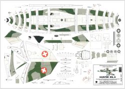Abfangjäger und Erdkampfflugzeug der schweizerischen Luftstreitkräfte Hawker Hunter Mk. 6 1:50 überarbeiteter LI-Bausatz (2006)