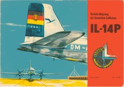 Verkehrsflugzeug der Interflug Iljuschin Il-14P Deutsche Lufthansa DDR 1:50 Verlag Junge Welt (Kranich Modell-Bogen, 1959)