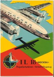 Propellerturbinen-Verkehrsflugzeug Il-18 „Moskwa“ 1:50 DDR-Verlag Junge Welt (Kranich Modellbogen, 1958)