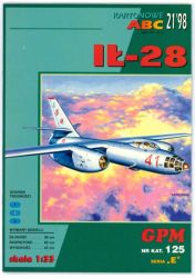 taktisches Bombenflugzeug Iljuschin Il-28 Beagle 1:33 glänzender Silberdruck, übersetzt (Ausgabe 21/1998)
