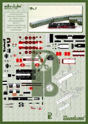 Reichsbahn - Fernreisezug: Schnellzuglokomotive BR 01.5, Doppelstockgliedzug DGG 13 mit Buffet- und Gepäckwagen (1960er) 1:250