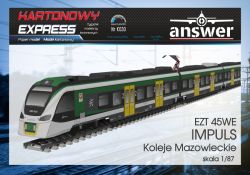 5-Glieder-Zug EZT 45WE "Impuls" der polnischen Bahngesellschaft Koleje Mazowieckie (Masowische Eisenbahnen) 1:87 106cm-Länge!