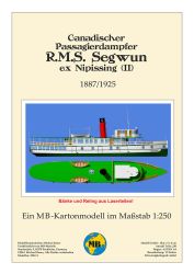 Kanadischer Passagierdampfer R.M.S. Segwun (1925) ex Nipissing II (1887) 1:250 deutsche Anleitung