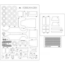 Spanten-/Rad-/Reifenprofil-/Detailsatz für VW Typ 82 Kübelwagen Afrika Korps 1:25 (Answer KS Nr. 1 - Januar 2024 )