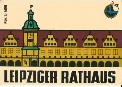  Leipziger Rathaus 1:200 DDR-Verlag Junge Welt, Pinguin Ausschneidebogen 1967)