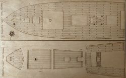 gravierter LC-Decksatz aus Holz für norwegische Handelsbrigantine „Leon“ aus dem Jahr 1880 1:100 Paper Modeling 368