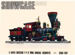 North American 4-4-0 wood burning locomotive (US-amerikanische 4-4-0 Holzfeuerungslokomotive), circa 1870, dekorativ
