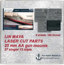 LC-Flak-Bewaffnungssatz (40 Geschütze)  für schwerer Kreuzer IJN Maya (1944) 1:200 FlyNavyModels Nr. 04/2022-18