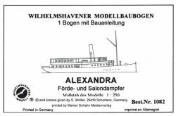 Förde und Salondampfer von 1907 "Alexandra" 1:250 Wilhelmshavener Modellbaubogen Nr. 1082, ANGEBOT