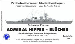 Schwerer Kreuzer Admiral Hipper-Blücher vom WHV- Verlag, Nr. 1207, 1:250, ANGEBOT