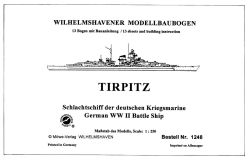 Schlachtschiff der Deutschen Kriegsmarine Bismarck oder optional Tirpitz  1:250 Originalausgabe, ANGEBOT