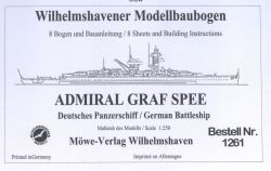 Admiral Graf Spee, Deutsches Panzerschiff 1:250, Möwe-Verlag Nr. 1261 Offsetdruck, ANGEBOT