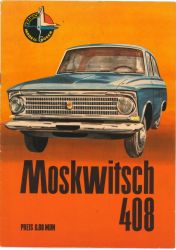 Moskwitsch 408 1:25 DDR-Verlag Junge Welt (Kranich Modell-Bogen, 1966)