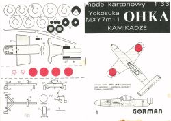 Kamikaze-Flugzeug Yokosuka MXY-7 M11 „Ohka“ mit Transportwagen 1:33 selten