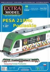 Schienenbus - zweiteiliger Dieseltriebwagen Pesa Link 218Mc (Bahngesellschaft der Woiwodschaft Podlaskie / Podlachien, 2016) 1:87 einfach