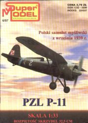 polnisches Jagdflugzeug PZL P-11 (111. Jagdgeschwader, Flugzeug 39-K, September 1939) 1:33 ANGEBOT