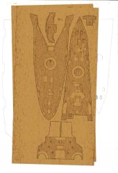 gravierter LC-Decksatz aus Holz für britischer Panzerkreuzer HMS Black Prince 1:300 (Fantom Model Nr. 10)