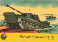 Schwimmpanzer PT-76 1:25 DDR-Verlag Junge Welt (Band Kranich Modell-Bogen, 1963), selten