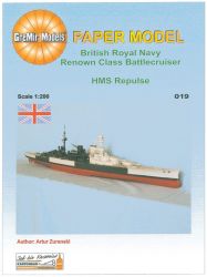 berühmter Linienkreuzer HMS Repulse (1941) 1:200 extrem, Digitaldruck