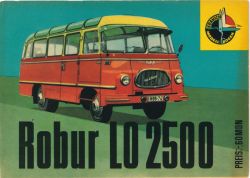 Reiseomnibus Robur LO 2500 1:25 DDR-Verlag Junge Welt (Kranich Modell-Bogen aus 1965), äußerst selten