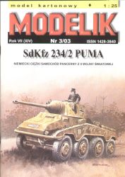 schwerer Rad-Panzerwagen Kfz. 234/2 Puma 1:25 übersetzt, Offsetdruck