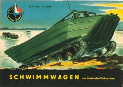 Schwimmwagen der Nationalen Volksarmee  (Amphibienfahrzeug K-61 ) 1:25 DDR-Verlag Junge Welt (Band Kranich Modell Bogen, 1959)