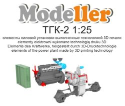 3D-Druck-Satz mit Dieselaggregat und angrenzenden Geräten der Lok TGK2 und T203 1:25 Modeller Nr. 11/2023 und 12/2023