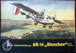 sowjet. Passagierflugzeug Antonow An-14 Bienchen- das Original: DDR-Verlag Kranich (1962) 1:50