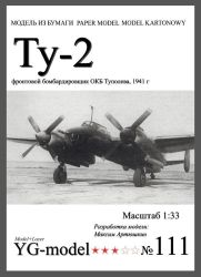 sowjetischer Bombenflugzeug Tupolew Tu-2 1:33 inkl. Spanten-/Radsatz