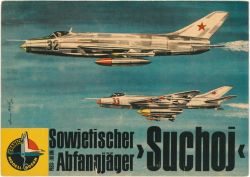 sowjetischer Abfangjäger Suchoj Su-9 1:50 auf Silberfolie, DDR-Verlag Junge Welt (Kranich Modell-Bogen, 1964)