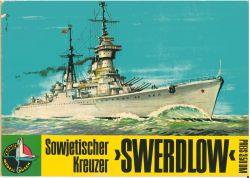  sowjetischer Kreuzer Swerdlow (Projekt 68bis) 1:200 DDR-Verlag Junge Welt (Kranich Modell-Bogen 1964)