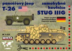 bepanzerter Geländewagen Jeep T-26 und Sturmgeschütz StuG II Ausf. G 1:35
