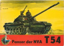 Panzer der NVA T-54 1:25 DDR-Verlag Junge Welt (Kranich Modell Bogen, 1964), selten