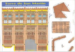 Torre de San Martín (St. Martinsturm) aus Teruel / Aragonien (Spanien) aus dem 14. Jh. 1:125