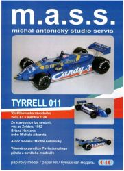 Formel 1.-Bolid Tyrrell 011/82 (Großer Preis von Belgien 1982 in 2 option. Bemalungsmuster) 1:24 inkl. LC-Zurüstsatz