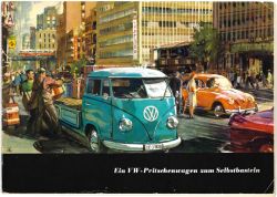 VW-Pritschenwagen zum Selbstbasteln 1:20 Lehrmittelinstitut GmbH Wilhelmshaven, Originalausgabe aus dem Jahr 1958