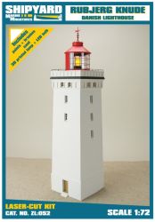 dänischer Leuchtturm Rubjerg Knude Fyr  (1900) 1:72 präziser Lasercut-Komplett-Kartonmodellbausatz, inkl. LED-Diode, deutsche Anleitung