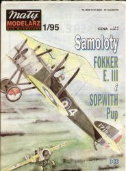 zwei 1.WK-Jäger: Fokker E.III + Sopwith Pup 1:33 übersetzt, ANGEBOT
