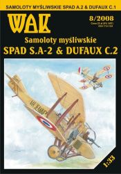 zwei DruckpropellerFlugzeuge Spad S.A.2 + Dufaux C.2 (1.WK) 1:33